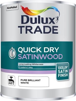 DULUX TRADE QUICK DRY SATINWOOD PBW 1L