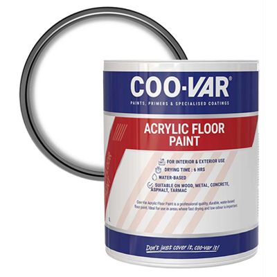 COOVAR ACRYLIC FLOOR PAINT WHITE 1 LITRE COOVAR ACRYLIC FLOOR PAINT WHITE 1 LITRE