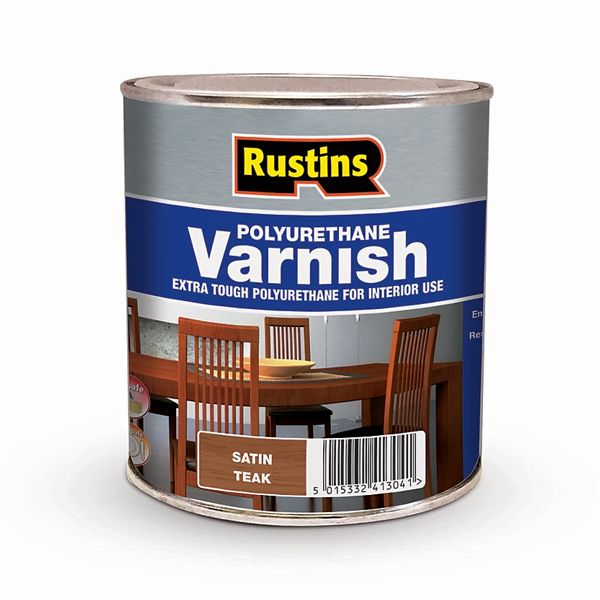 Rustins Poly Varnish Satin Teak 500ml