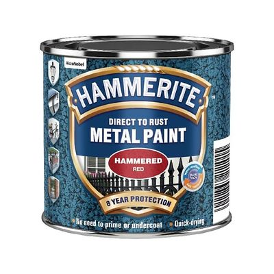 Hammerite Metal Paint Hammered Red 250ml
