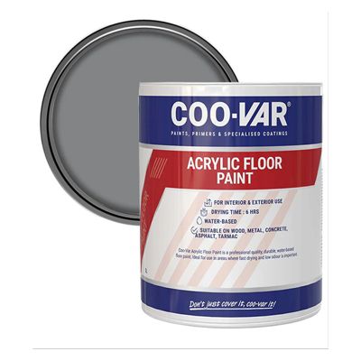 COOVAR ACRYLIC FLOOR PAINT FLINT GREY 5 LITRE