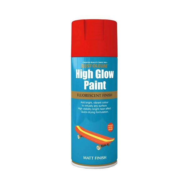 Rustoleum High Glow Flourescent Paint Red Orange Matt 400ml
