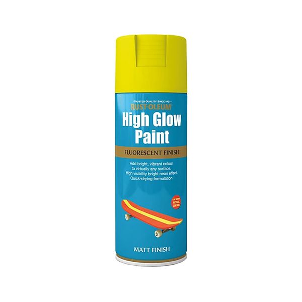 Rustoleum High Glow Flourescent Paint Yellow Matt 400ml