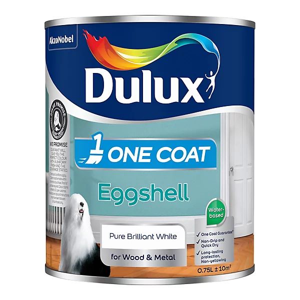DULUX RETAIL ONE COAT EGGSHELL PBW (WB) 750ml