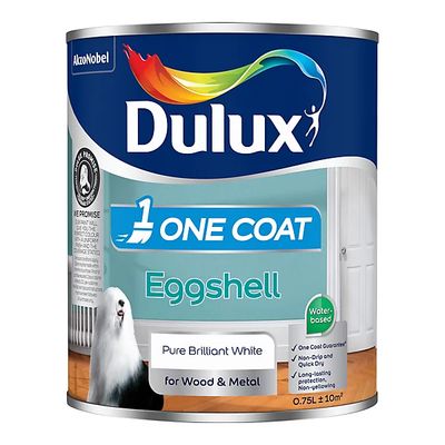 DULUX RETAIL ONE COAT EGGSHELL PBW (WB) 750ml