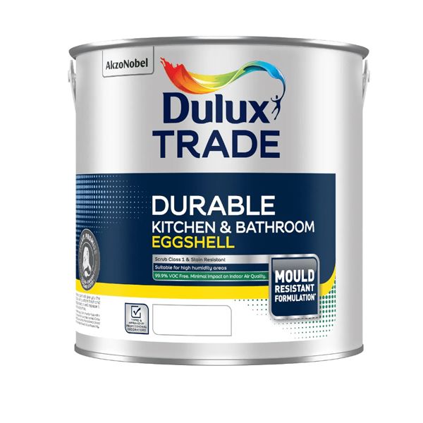 DULUX TRADE DURABLE KITCHEN &amp; BATHROOM EGGSHELL LIGHT BS 2.5L