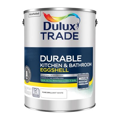 DULUX TRADE DURABLE KITCHEN &amp; BATHROOM EGGSHELL PBW 5L
