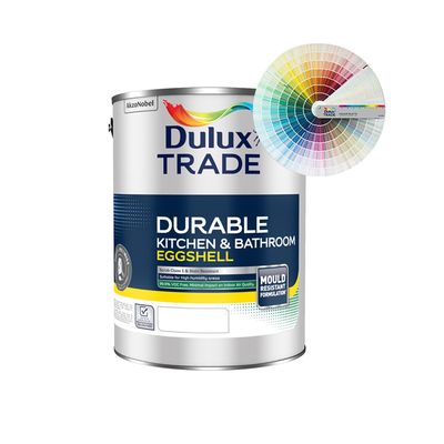 DULUX TRADE DURABLE KITCHEN &amp; BATHROOM EGGSHELL TINT COL 5L