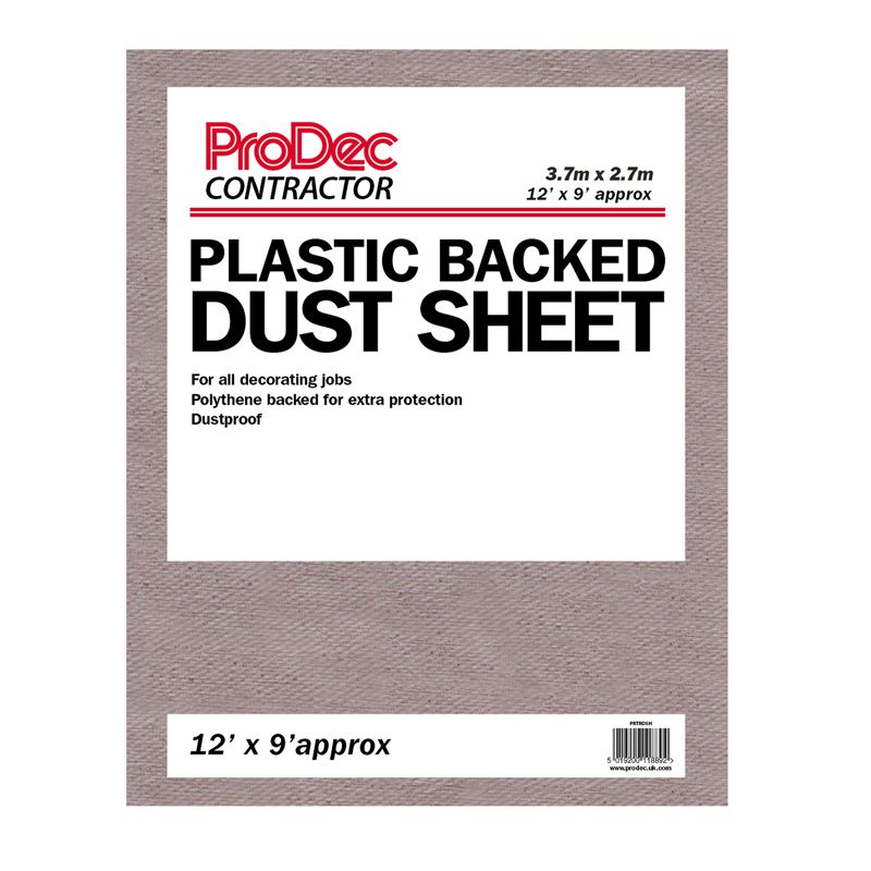 ProDec Contractor 12' x 9' Plastic Backed Dust Sheet ProDec Contractor 12' x 9' Plastic Backed Dust Sheet