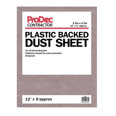 ProDec Contractor 12' x 9' Plastic Backed Dust Sheet