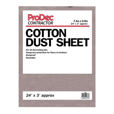 ProDec Contractor 24' x 3' Cotton Twill Dust Sheet