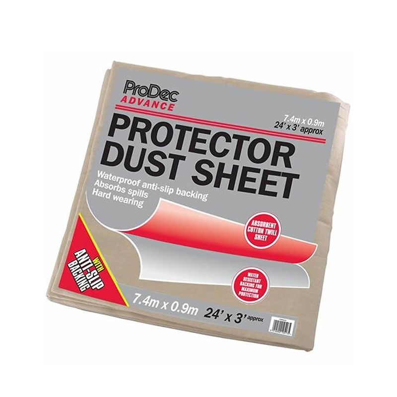 Prodec Advance 24' x 3' Water Resistant Protector Cotton Dust Sheet