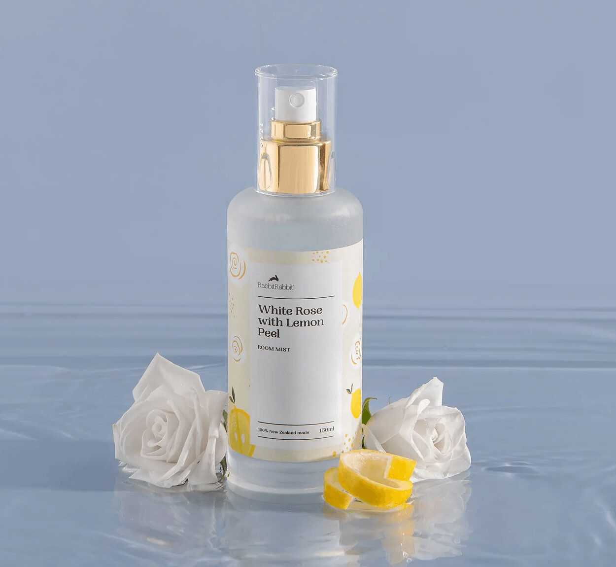 White Rose & Lemon Peel Room Mist 150ml by Rabbit Rabbit