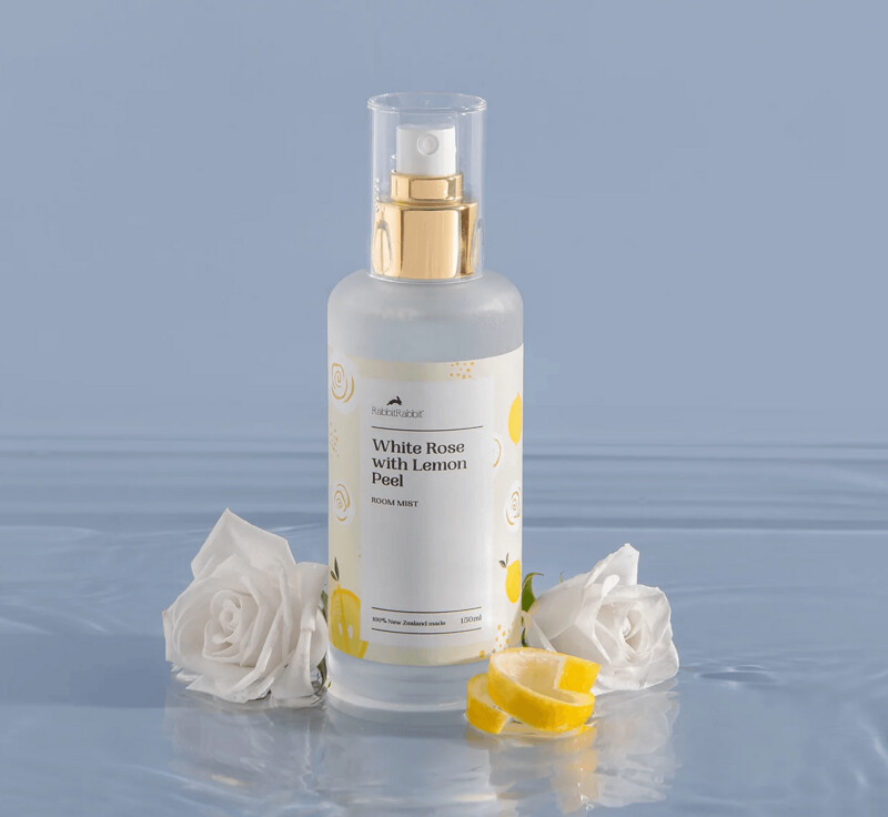 White Rose & Lemon Peel Room Mist 150ml by Rabbit Rabbit