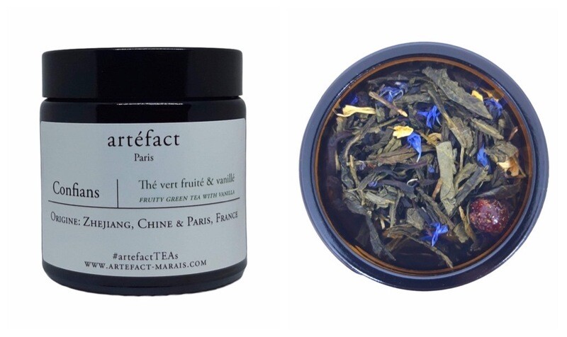 Confians [Thé vert, Papaye, Pêche & Vanille] : Amber jar 25g