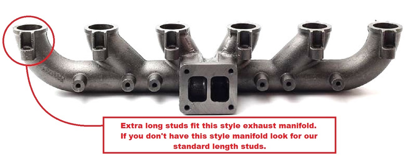Extra Long Exhaust Manifold Stainless Stud Kit for early 5.9l Cummins