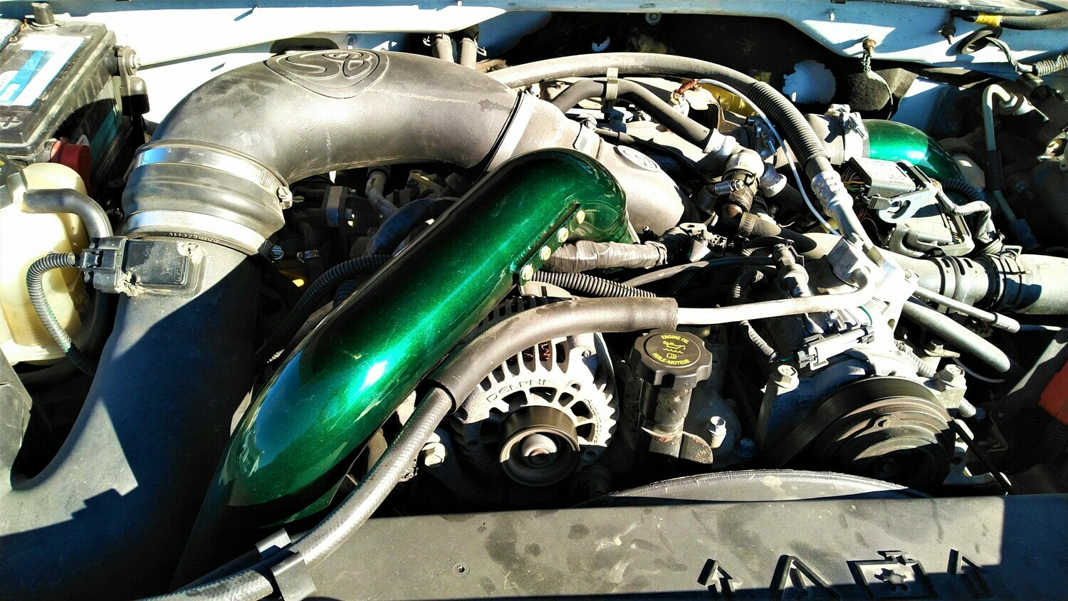 Emerald Green 3.0" 6.6l Duramax Cold Side Intake Tube LLY 2004.5 2005 Chevy GMC Car & Truck EGR