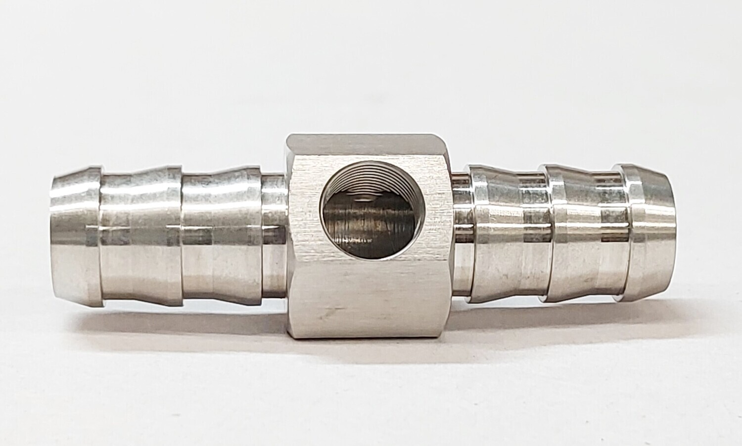 Fuel Pressure Test Port or Bleeder Tee 1/2" Push Lock Barb by 1/8" NPT