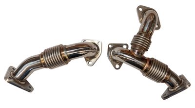 Stainless Turbo Exhaust Up Pipes for 2006 6.6l LBZ Duramax Kodiak Topkick
