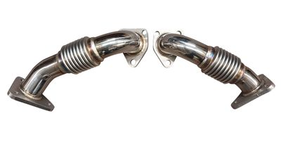 Stainless Turbo Exhaust Up Pipes for 01-04 6.6l LB7 Duramax Kodiak Topkick