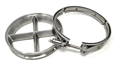 5 Inch G57 Downpipe Turbo Guard Cross Bolts Flare Flange & Clamp