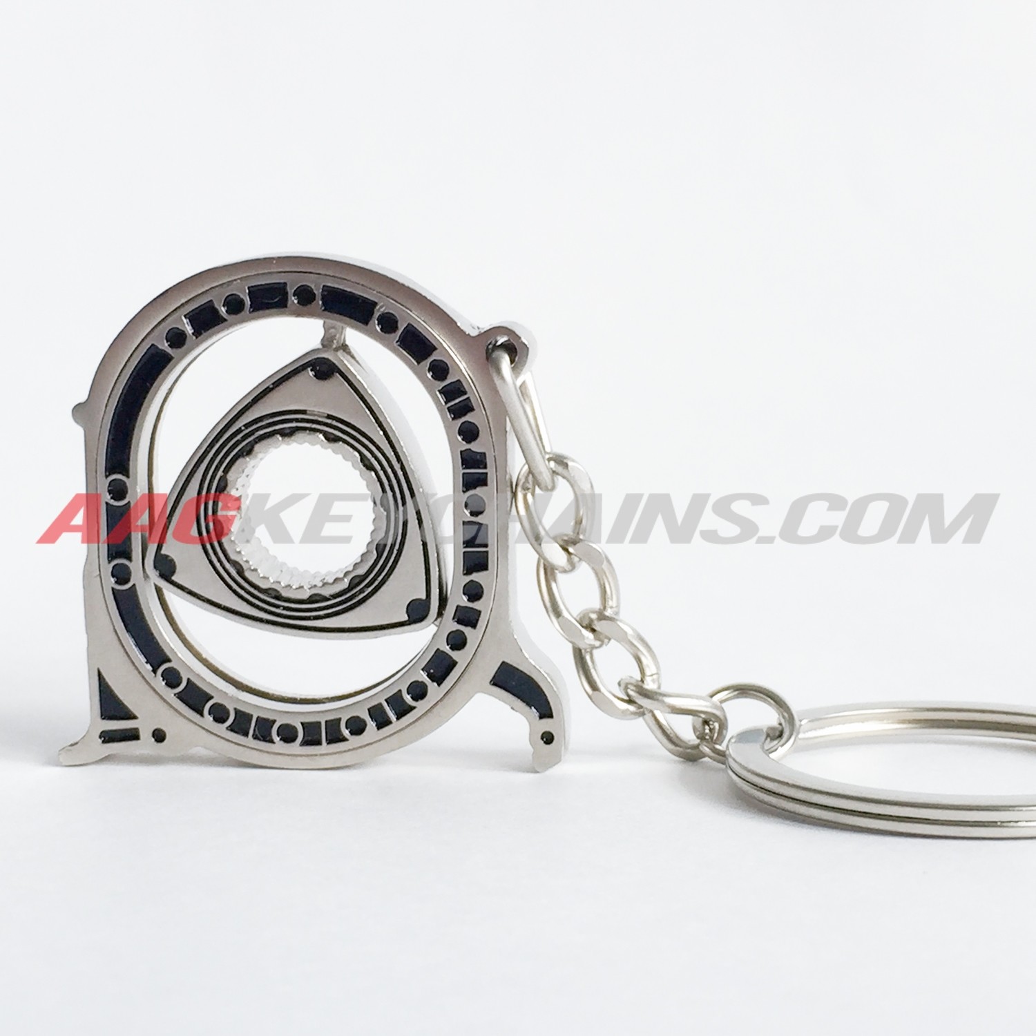 Silver Spinning Rotary Keychain