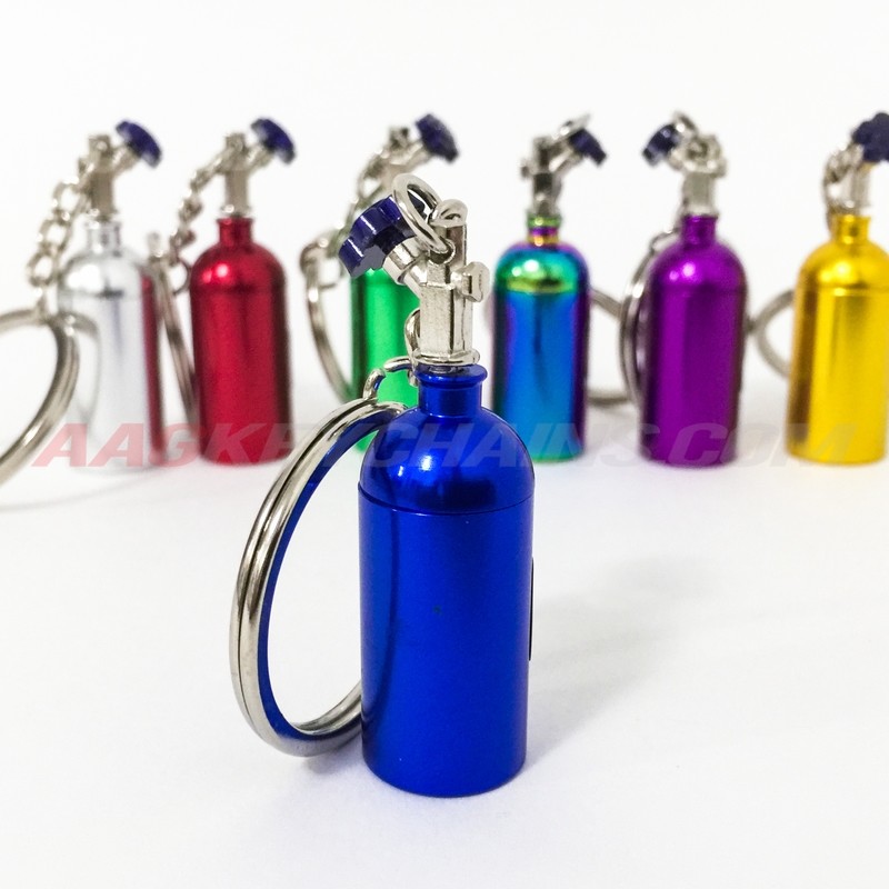 Blue Nitrous Bottle Keychain