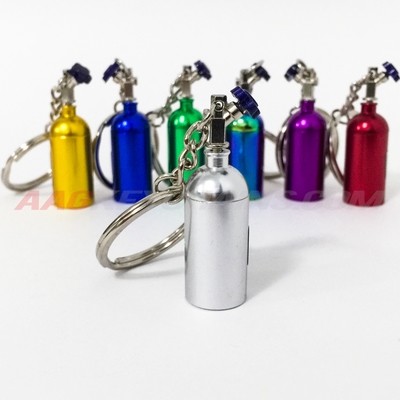 Silver Nitrous Bottle Keychain