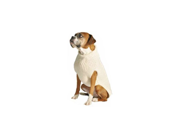 Chilly Dog Natural Cable Knit Dog 