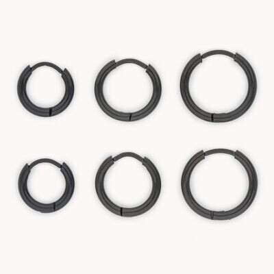 Piercing Aro Acero Negro x 2 (Antialérgico)