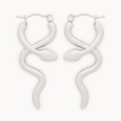 Pendientes Cobra Tuerca- Plateado