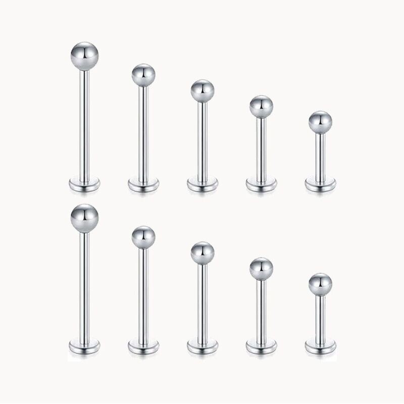 Piercing Tragus / Hélix -  Acero Plateado x 1 (Antialérgico)