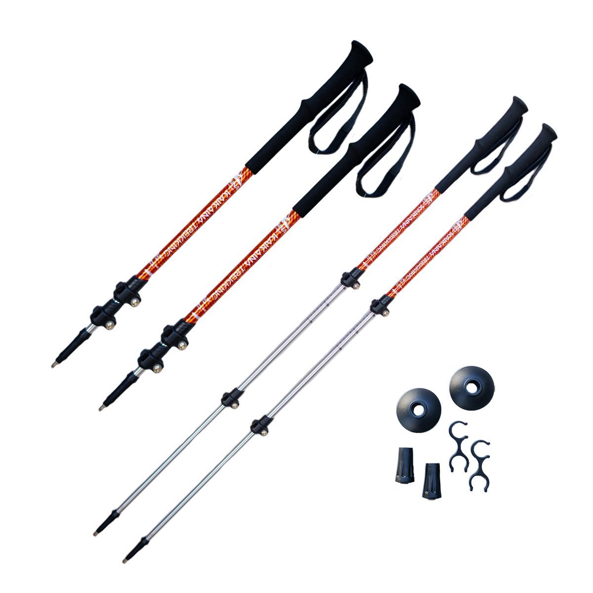 Par Bastones De Trekking Trail Telescópicos Kaikaina PRO 135 Cm