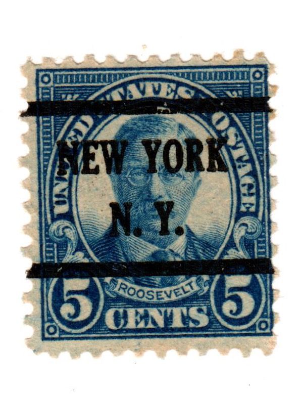US STAMP. 5 CENTS ROOSEVELT PRECANCEL NEW YORK N.Y.
