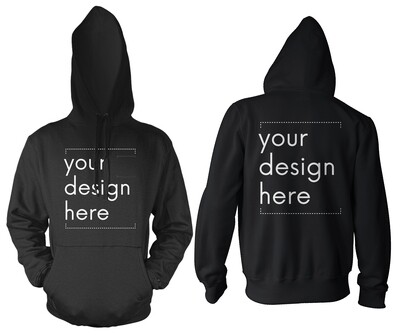 25 Hoodies with a 1 Colour Front & Back Screen Print.