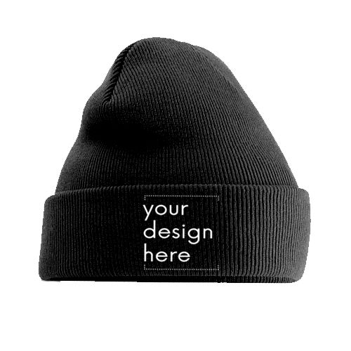 25  Black Embroidered Beanies