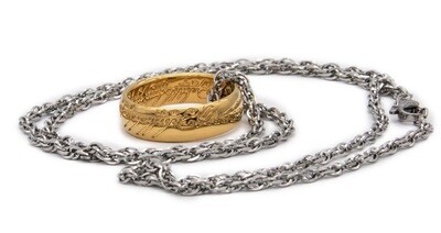 Gollum™ Gold Necklace with Mithril™ Rope Chain