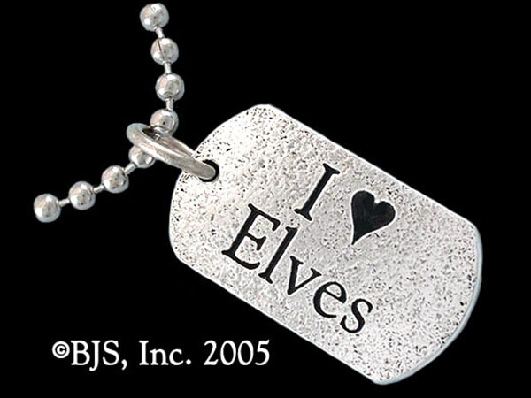 GEEK TAG NECKLACE - &#39;I LOVE ELVES&#39;