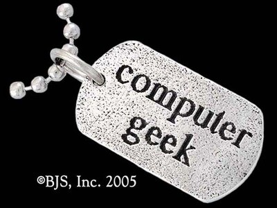 GEEK TAG NECKLACE - &#39;COMPUTER GEEK&#39;