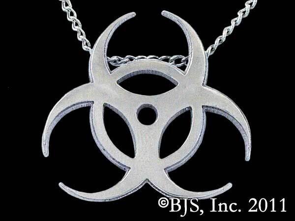 White Bronze Biohazard Necklace