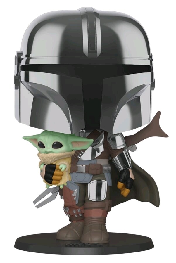Star Wars: The Mandalorian - Mandalorian with Child Chrome 10&quot; Pop! Vinyl