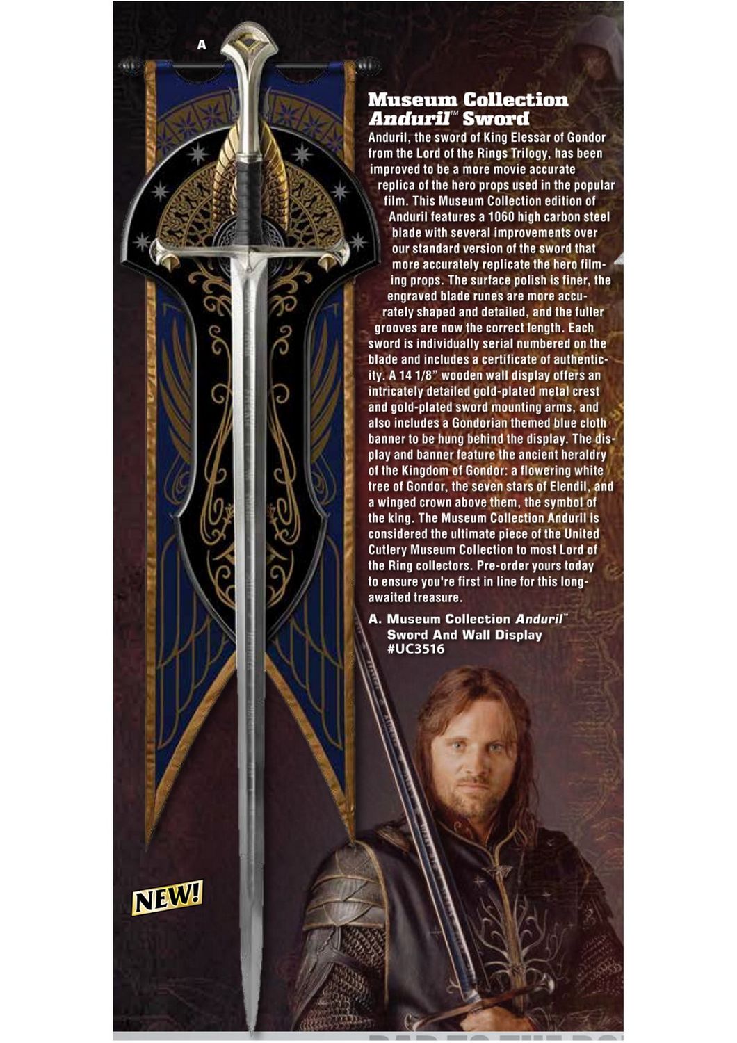 Anduril Sword Museum Collection UC3516