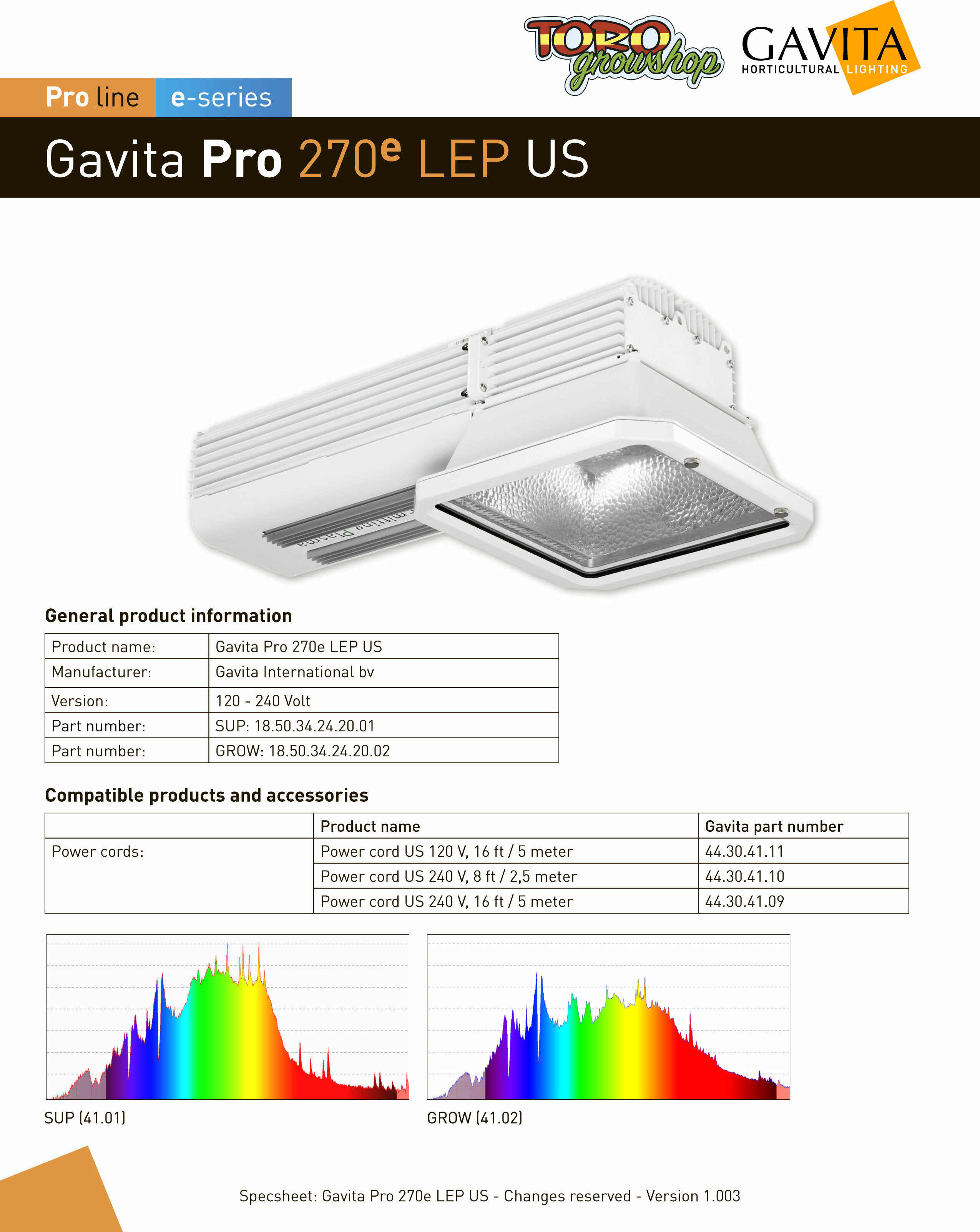Светильник для теплиц Gavita Pro 270e LEP SUP / GROW (плазма)