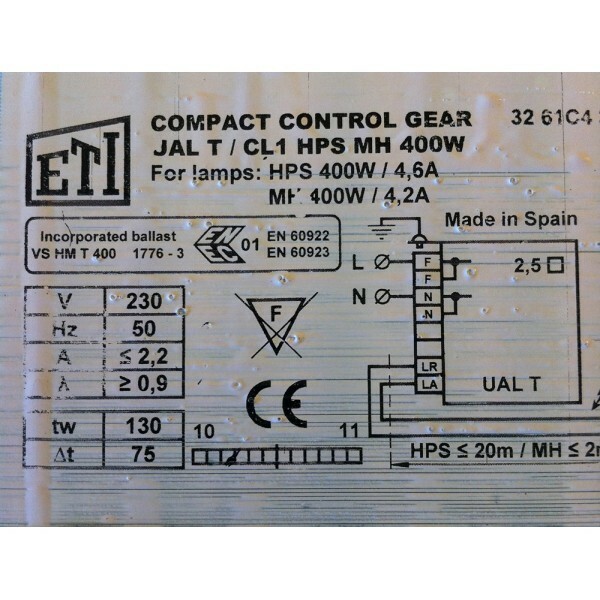 Балласт для натриевых и маталлогалогенных ламп ETI 400W