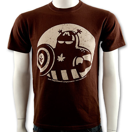Футболка Los Cogollitos (Шишечки) - Капитан Марихуана (коричневый фон)