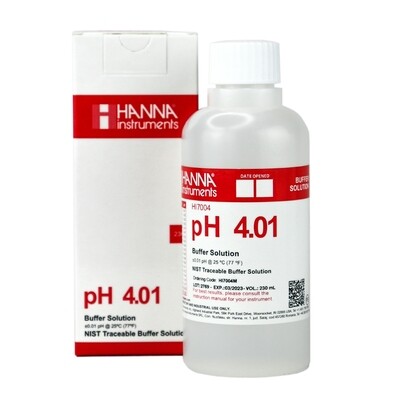 Калибровочный раствор Ph 4.01 от Hanna Instruments (бутылка 230 миллилитров) 01365