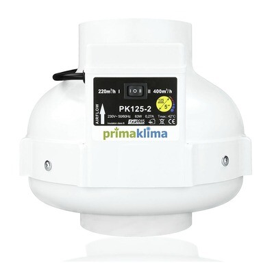 Prima Klima PK125-2 - вентилятор вытяжной  с функцией контроля скорости (диаметр 125 мм./скорость 220 или 400 м3/час) 04474