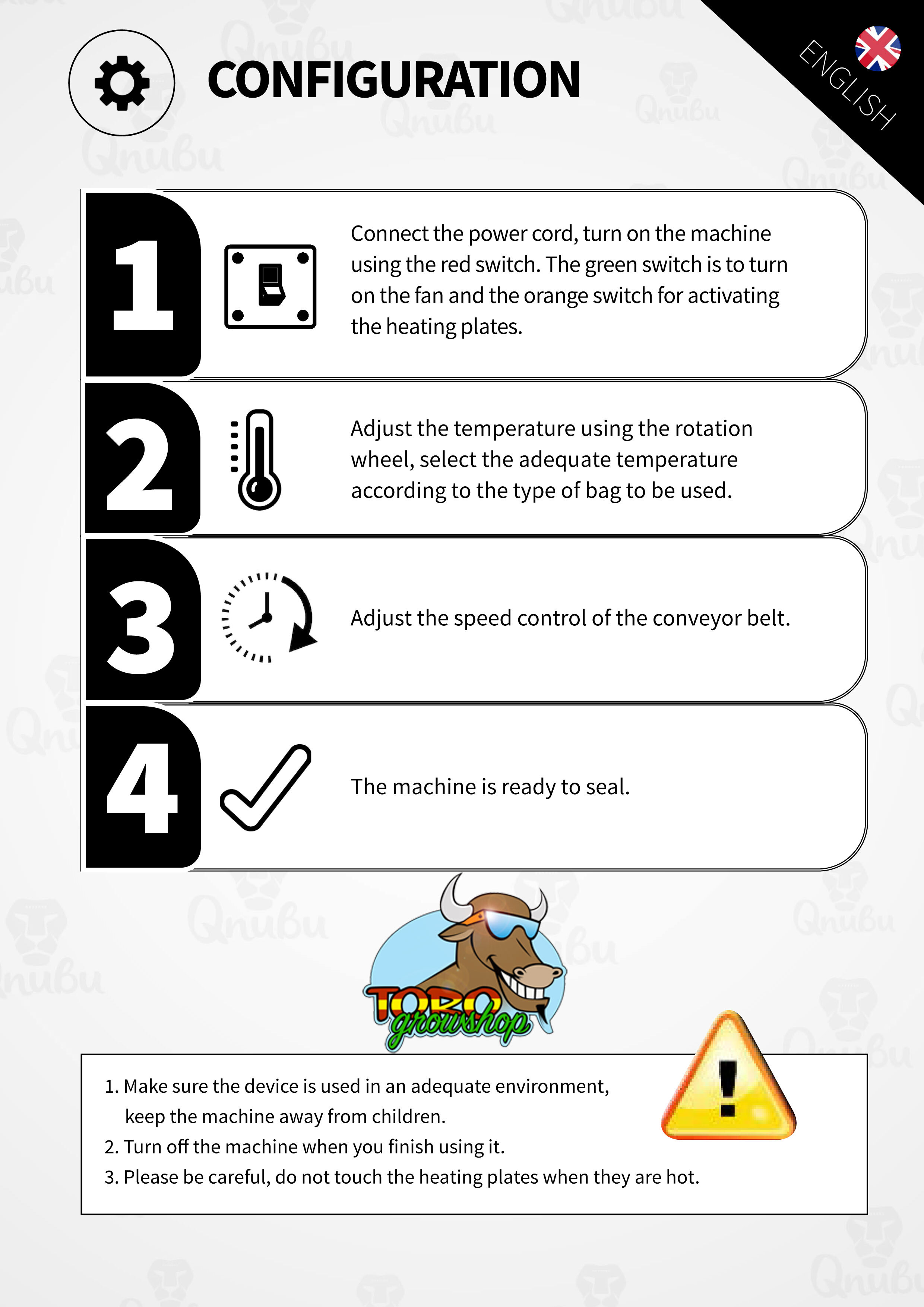 Машина для герметизации пакетов Qnubu автоматическая с лентой