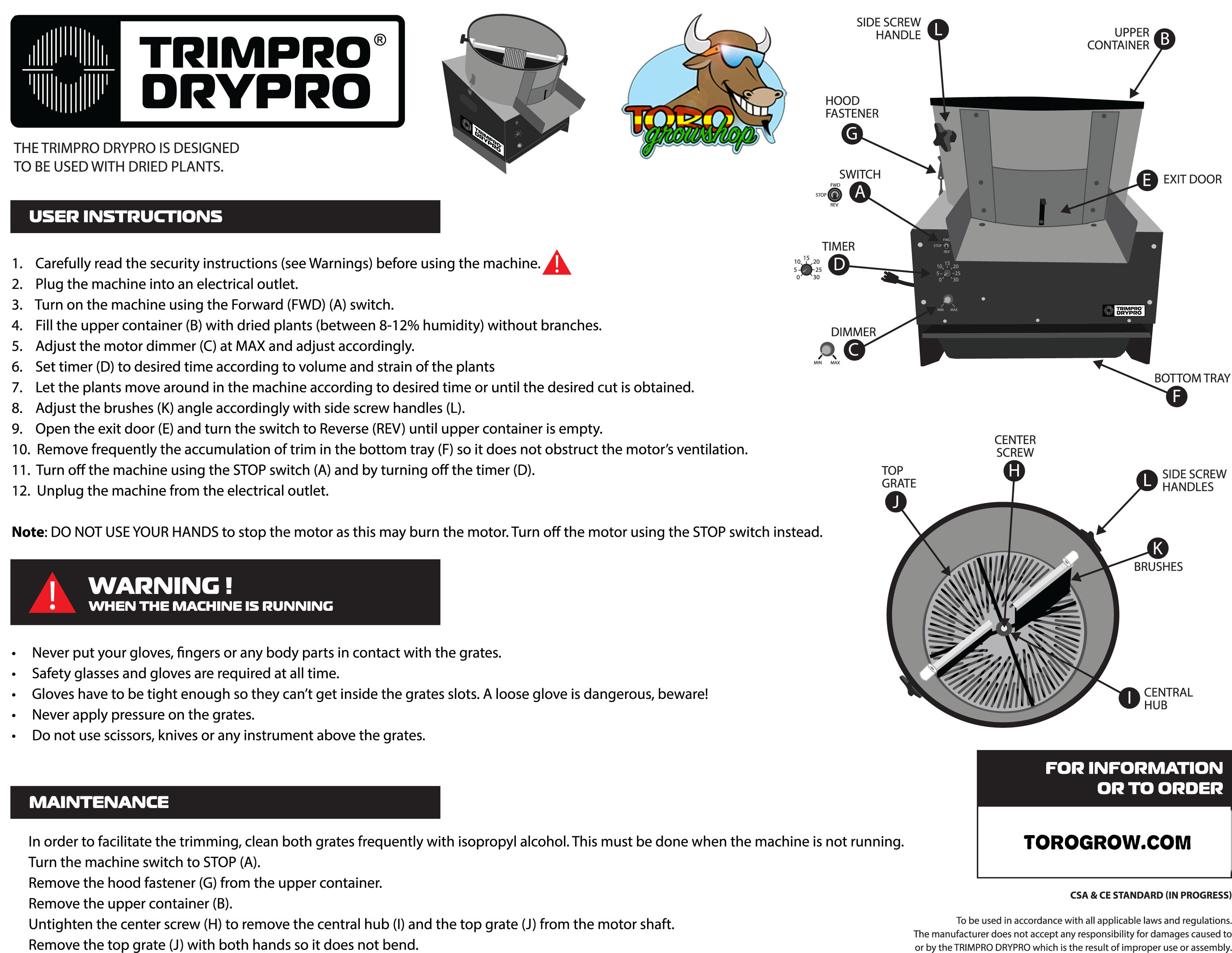 TrimPro DryPro - триммер для маникюра сухих шишек каннабиса (до 5,44 кг. в час)