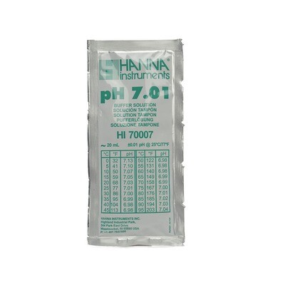 Калибровочный раствор pH 7.01 от Hanna Instruments (пакетик 20 миллилитров) 01368